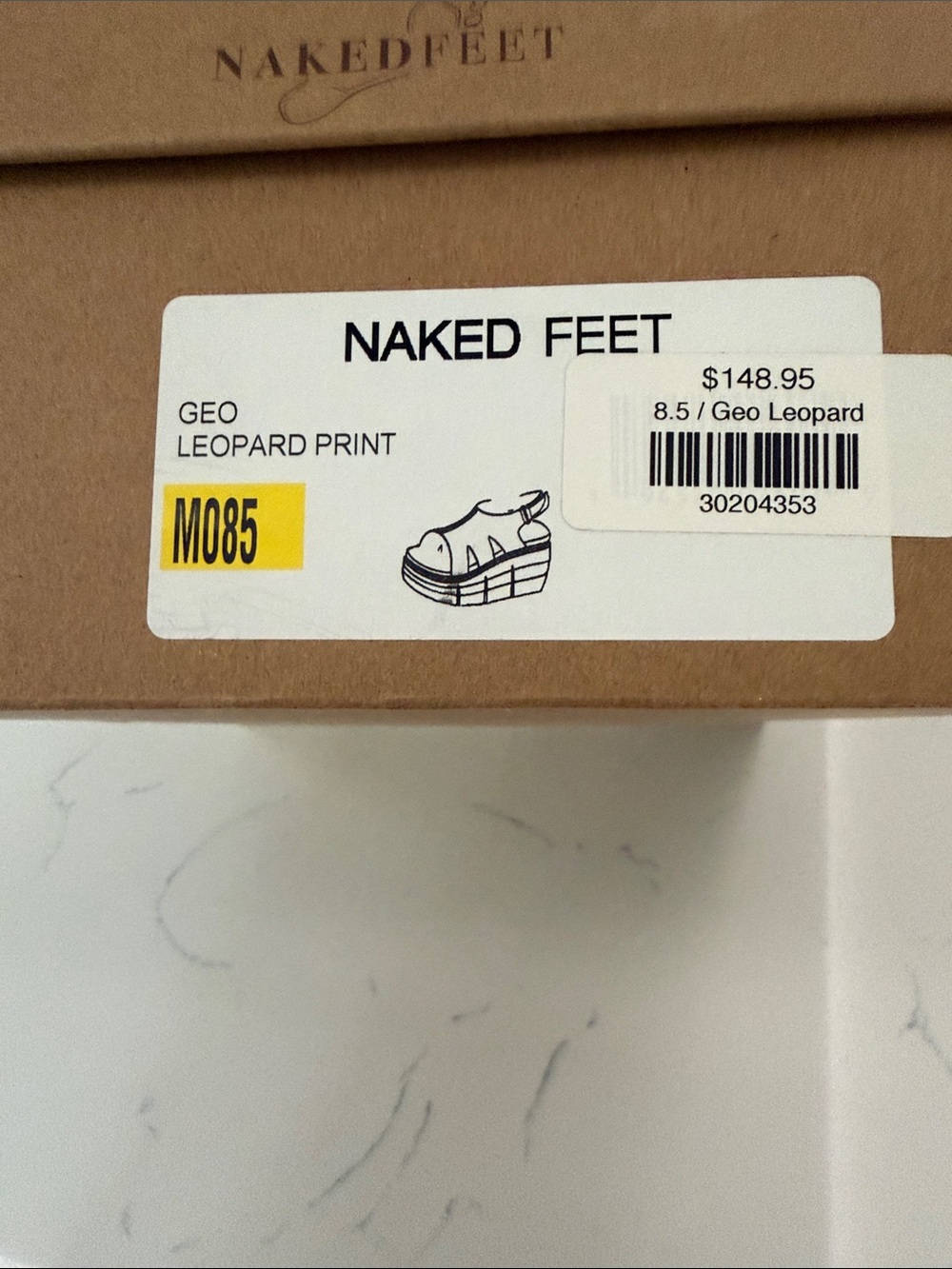 Naked Feet Leopard Print Platform Sandals - Tan/Black - Picture 9 of 9